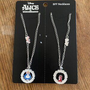 NEW Disney Alice In Wonderland Best Friend Necklace Set of 2